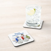 Dessous-de-verre Hanoukka Snowman Christmas Chrismukkah (Côté Droit)