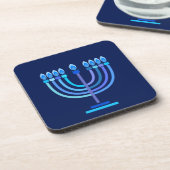 Dessous-de-verre Hanukkiah Happy Hanoukka Juive Fête Menorah (Côté gauche)