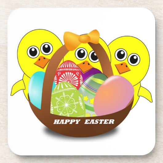 DESSOUS-DE-VERRE "HAPPY EASTER" CHICS (Devant)