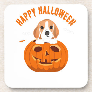 Dessous-de-verre Happy Halloween Beagle Chien Costumes Citrouilles 
