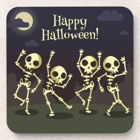 Dessous-de-verre Happy Halloween - Happy Skeletons (Devant)