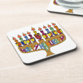 Dessous-de-verre Happy Hanukkah Dreidels Menorah (Côté gauche)