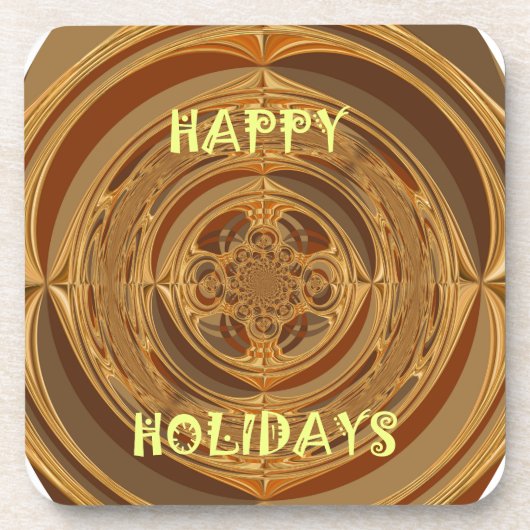 Dessous-de-verre Happy Holidays Circle Art Print/Design (Devant)