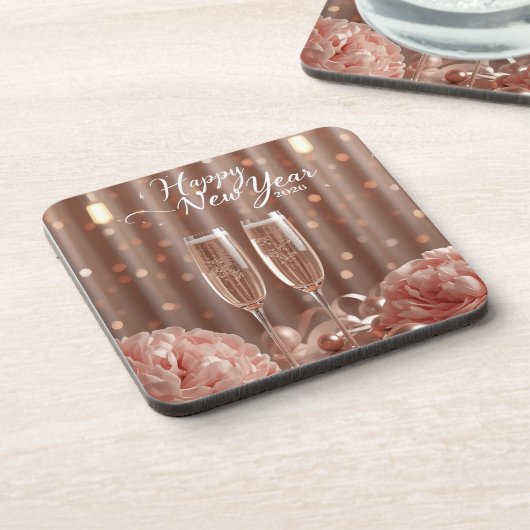 Dessous-de-verre happy new year 2026 champagne sparkle coasters (Côté gauche)