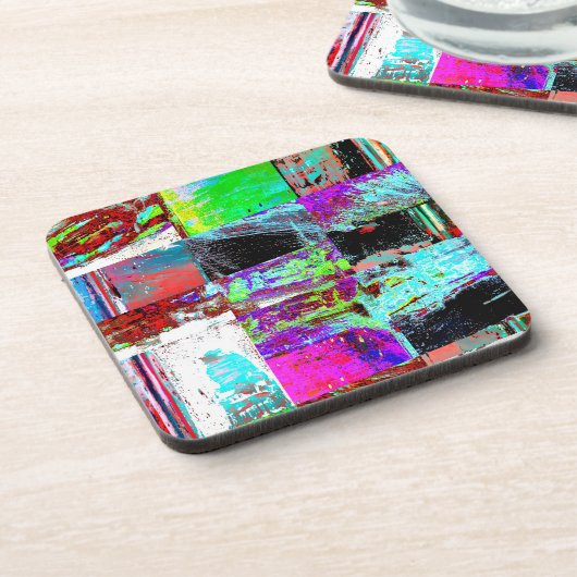 Dessous-de-verre Hard Plastic Coaster – Abstract Grid (Côté gauche)