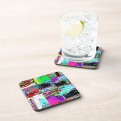 Dessous-de-verre Hard Plastic Coaster – Abstract Grid (Côté Droit)
