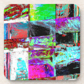 Dessous-de-verre Hard Plastic Coaster – Abstract Grid (Devant)