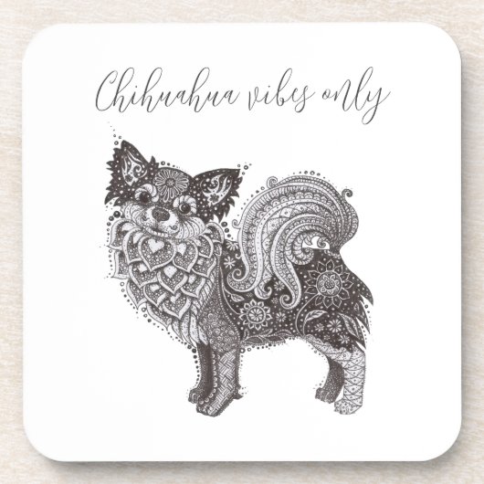 Dessous-de-verre Hard Plastic Coaster Chihuahua Vibes (Devant)