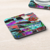 Dessous-de-verre Hard Plastic Coaster – Neon Pulse (Côté gauche)