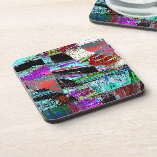 Dessous-de-verre Hard Plastic Coaster – Neon Pulse (Côté gauche)