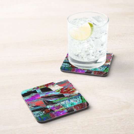 Dessous-de-verre Hard Plastic Coaster – Neon Pulse (Côté Droit)