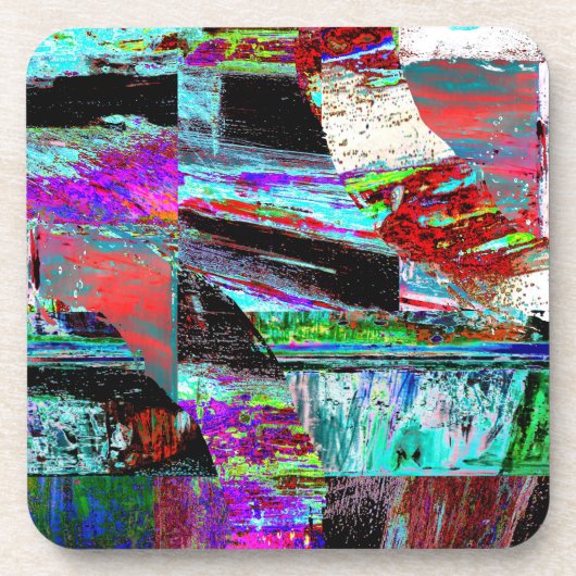 Dessous-de-verre Hard Plastic Coaster – Neon Pulse (Devant)