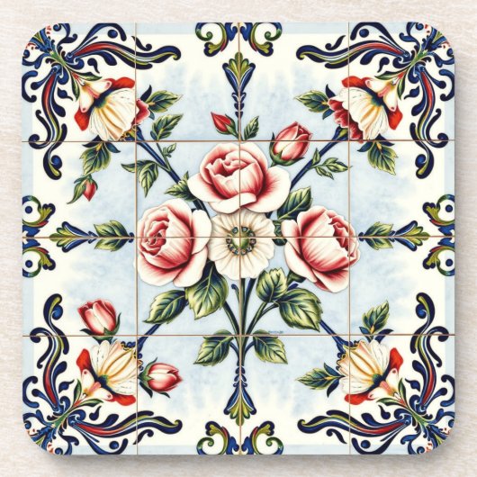 dessous de verre harmonie en roses (Devant)
