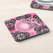 Dessous-de-verre Harmonie Léopard Rose (Côté gauche)