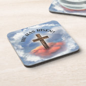 Dessous-de-verre Has Risen Rugged Cross With Clouds (Côté gauche)