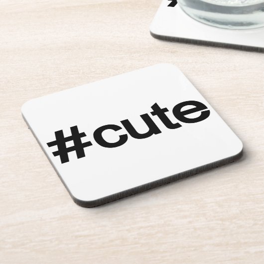 Dessous-de-verre Hashtag # Cute (Côté gauche)