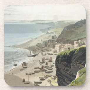 Dessous-de-verre Hastings, de la falaise est, 'd'un voyage Arou