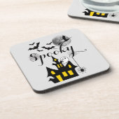 Dessous-de-verre Hauné House Flying Witch Halloween Éffrayant (Côté gauche)