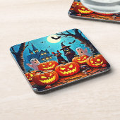 Dessous-de-verre Haunted Halloween conception de nuit (Côté gauche)