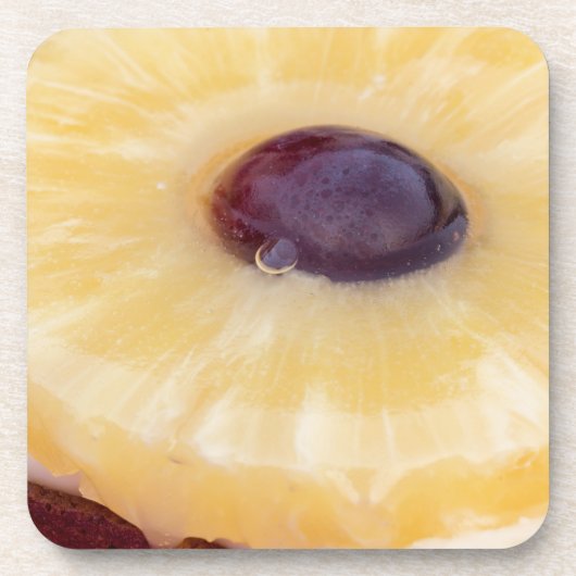 Dessous-de-verre Hawaii slices with pineapple and grape macro (Devant)