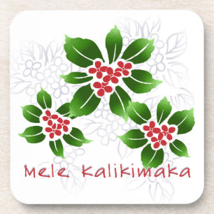 Dessous-de-verre Hawaiian Holly Mele Kalikimaka Rouge de Noël