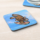 Dessous-de-verre Hawaiian Surfing Bunny Cartoon de vacances (Côté gauche)
