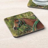 Dessous-de-verre Headshot arabe de cheval avec le frein (Côté gauche)