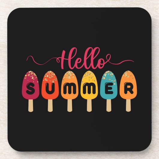 Dessous-de-verre Hello Summer Colorful Popsicle (Devant)