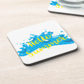 Dessous-de-verre Hello Summer, Waves Graphic, Cool White (Côté gauche)