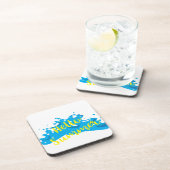 Dessous-de-verre Hello Summer, Waves Graphic, Cool White (Côté Droit)