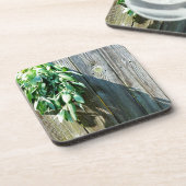 Dessous-de-verre Herbes vertes botaniques à grains de bois affaissé (Côté gauche)