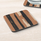Dessous-de-verre Heritage Stripe (terracota + black)   (Côté gauche)