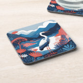dessous de verre héron de la vallée bleue (Côté gauche)