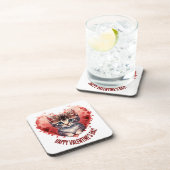 Dessous-de-verre Heureuse Sainte-Valentin Little Kitten avec coeur (Côté Droit)