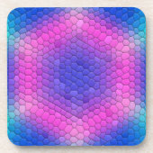 Dessous-de-verre Hexagones de l'échelle de sirène holographique ros (Devant)