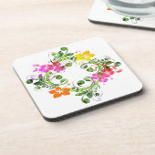 Dessous-de-verre Hibiscus couronne de fleurs tropicales (Côté gauche)