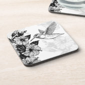 Dessous-de-verre Hibiscus et colibri (Côté gauche)