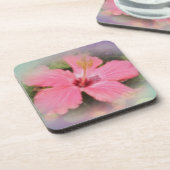Dessous-de-verre Hibiscus rose (Côté gauche)
