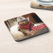 Dessous-de-verre Hibou occidental dur de shérif avec l'attitude et (Côté gauche)