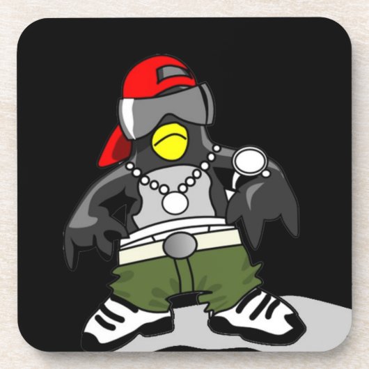 Dessous-de-verre Hip hop cool Penguin (Devant)