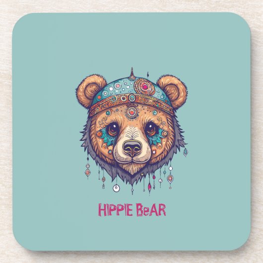 Dessous-de-verre Hippie Bear I (Devant)