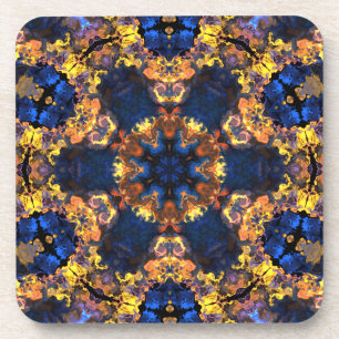Dessous-de-verre Hippie psychédélique jaune et bleu
