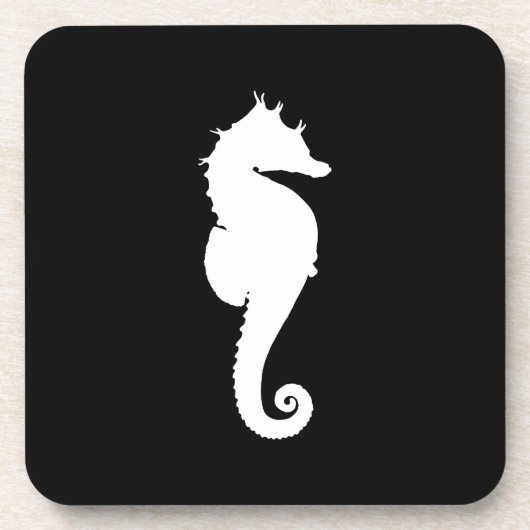 Dessous-de-verre Hippocampe noir et blanc (Devant)