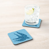 Dessous-de-verre Hirondelle japonaise en vol, Cobalt et bleu pâle (Côté Droit)