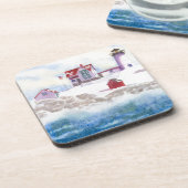 Dessous-de-verre hiver à Nubble LIghthouse dans le Maine (Côté gauche)