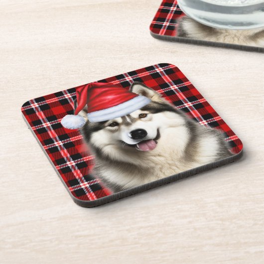 Dessous-de-verre Hiver Thème Alaskien Malamute vacances Plaid (Côté gauche)