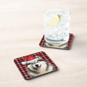 Dessous-de-verre Hiver Thème Alaskien Malamute vacances Plaid (Côté Droit)