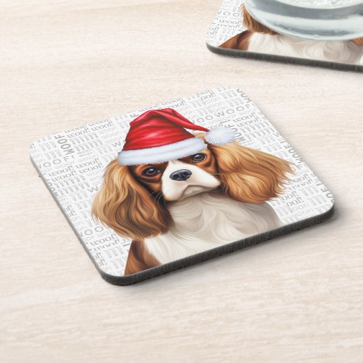 Dessous-de-verre Hiver Thème Cavalier King Charles Spaniel Chien (Côté gauche)