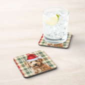 Dessous-de-verre Hiver Thème Goldendoodle Chien Vacances Plaid (Côté Droit)