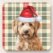 Dessous-de-verre Hiver Thème Goldendoodle Chien Vacances Plaid (Devant)